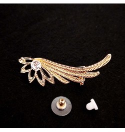 Crystal Wing Climber Earring Gold Wing Cuff Wrap Earring Lotus Cartilage Cuff Earring Jewelry for Women and Girls Gifts Left ...