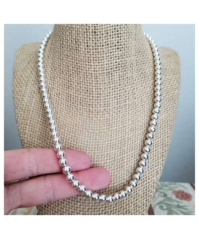 Sterling Silver 7MM 8MM Italian Bead Ball Chain Necklace- Handmade Bead Italian Necklace, Silver Bead Necklace 10MM $75.00 Ne...