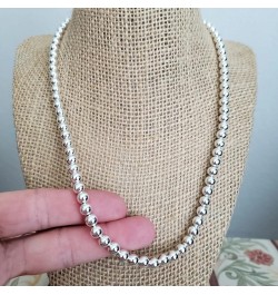 Sterling Silver 7MM 8MM Italian Bead Ball Chain Necklace- Handmade Bead Italian Necklace, Silver Bead Necklace 10MM $75.00 Ne...