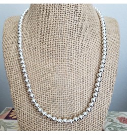 Sterling Silver 7MM 8MM Italian Bead Ball Chain Necklace- Handmade Bead Italian Necklace, Silver Bead Necklace 10MM $75.00 Ne...