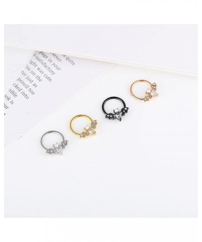 16G Septum Ring for Women Men 316L Surgical Stainless Steel Nipple Rings Cute Halloween Bat Nose Ring Seamless Hinged Segment...