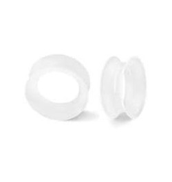 Pair 00G (10MM) CLEAR SILICONE EARSKIN TUNNELS Double Flare Gauges Super Ultra Thin Soft Flexible Flesh Plugs (2pcs) $5.99 Bo...