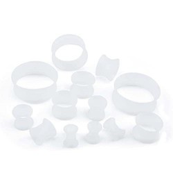 Pair 00G (10MM) CLEAR SILICONE EARSKIN TUNNELS Double Flare Gauges Super Ultra Thin Soft Flexible Flesh Plugs (2pcs) $5.99 Bo...