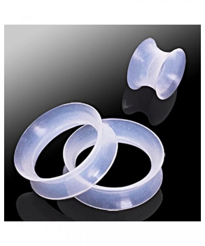 Pair 00G (10MM) CLEAR SILICONE EARSKIN TUNNELS Double Flare Gauges Super Ultra Thin Soft Flexible Flesh Plugs (2pcs) $5.99 Bo...