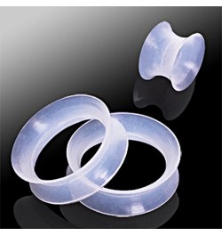 Pair 00G (10MM) CLEAR SILICONE EARSKIN TUNNELS Double Flare Gauges Super Ultra Thin Soft Flexible Flesh Plugs (2pcs) $5.99 Bo...