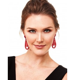 Acrylic Resin Teardrop Cutout Earrings for Women Black $13.05 Earrings