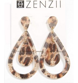 Acrylic Resin Teardrop Cutout Earrings for Women Black $13.05 Earrings