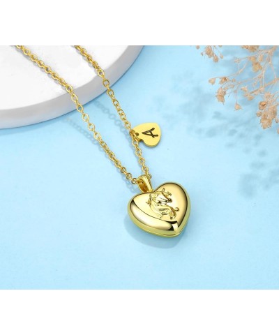 Love Heart Unicorn Locket Necklace for Girls 26 Letter Initial Locket that Holds Pictures 18K Gold Plated Locket Gifts for Wo...