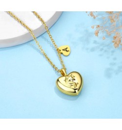 Love Heart Unicorn Locket Necklace for Girls 26 Letter Initial Locket that Holds Pictures 18K Gold Plated Locket Gifts for Wo...