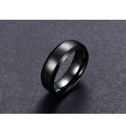 Her Demon & His Angel Couple Ring Set for Him Her 6MM Black Brushed Finish Stainless Steel Bevel Edges Wedding Band Promise E...