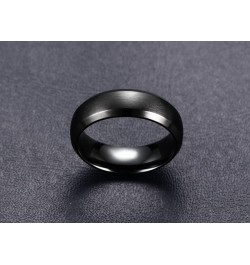 Her Demon & His Angel Couple Ring Set for Him Her 6MM Black Brushed Finish Stainless Steel Bevel Edges Wedding Band Promise E...