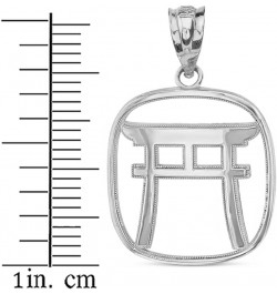 Polished .925 Sterling Silver Japanese Torii Gate Shinto Charm Pendant Necklace - Choose Pendant Only or Necklace w/ 16”-22” ...