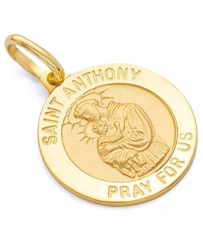 14k REAL Yellow Gold Religious Saint Anthony Medal Charm Pendant $73.92 Pendants