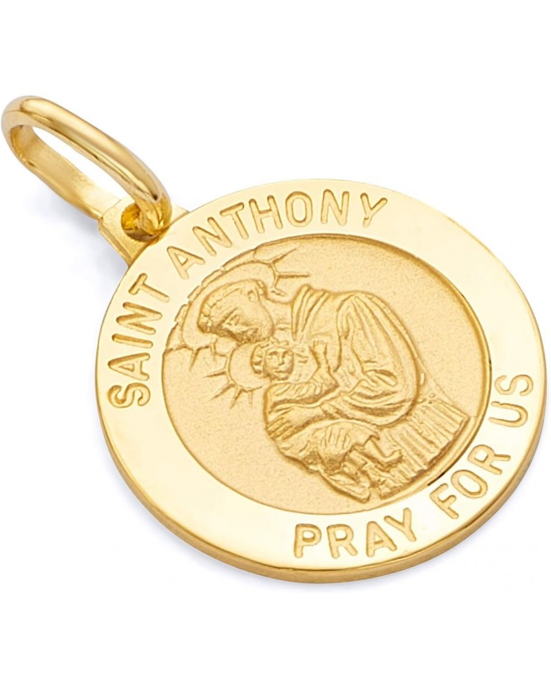 14k REAL Yellow Gold Religious Saint Anthony Medal Charm Pendant $73.92 Pendants