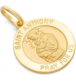 14k REAL Yellow Gold Religious Saint Anthony Medal Charm Pendant $73.92 Pendants