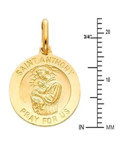 14k REAL Yellow Gold Religious Saint Anthony Medal Charm Pendant $73.92 Pendants