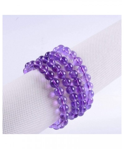 Handmade Gem Semi Precious Gemstone 8mm Round Beads Stretch Bracelet 7" Unisex Light Amethyst $6.50 Bracelets