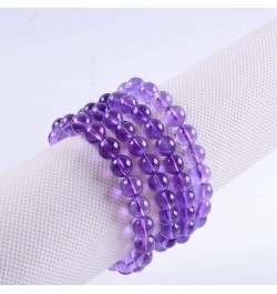 Handmade Gem Semi Precious Gemstone 8mm Round Beads Stretch Bracelet 7" Unisex Light Amethyst $6.50 Bracelets