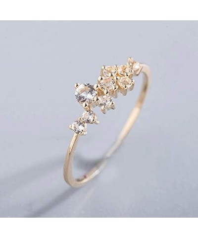 Simple 18k Gold plated Rings for Teen Girls White Studded Eternity Wedding Ring 925 Sterling Silver Plated Engagement Stackab...