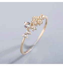 Simple 18k Gold plated Rings for Teen Girls White Studded Eternity Wedding Ring 925 Sterling Silver Plated Engagement Stackab...