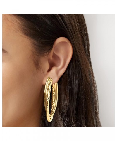 Canaria Italian 10kt Yellow Gold Diamond-Cut and Polished Triple-Hoop Earrings $95.20 Earrings