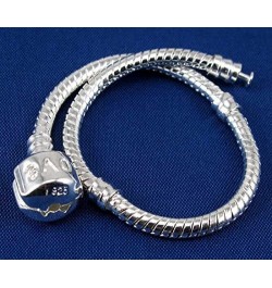 5pcs Women Silver Plated Starter Snake Chain Charm Bracelet with Barrel Clasp Fits All Pandora Chamilia Troll Biagi Beads 7.0...