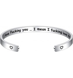 I love fucking you...I mean I fucking love you.for Women Birthday Gifts for Her Silver Cuff Bangle American flag Bracelet $10...