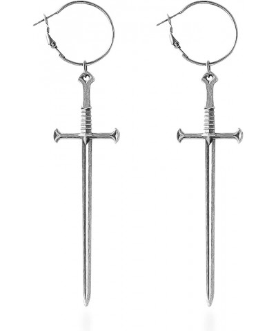 Retro Gothic Long Sword Earrings Knife Earrings for Women Sword Drop Dangle Earrings Punk Dagger Earrings Jewelry Gifts A: si...