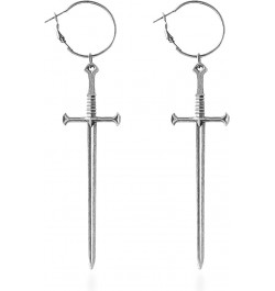 Retro Gothic Long Sword Earrings Knife Earrings for Women Sword Drop Dangle Earrings Punk Dagger Earrings Jewelry Gifts A: si...