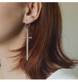 Retro Gothic Long Sword Earrings Knife Earrings for Women Sword Drop Dangle Earrings Punk Dagger Earrings Jewelry Gifts A: si...