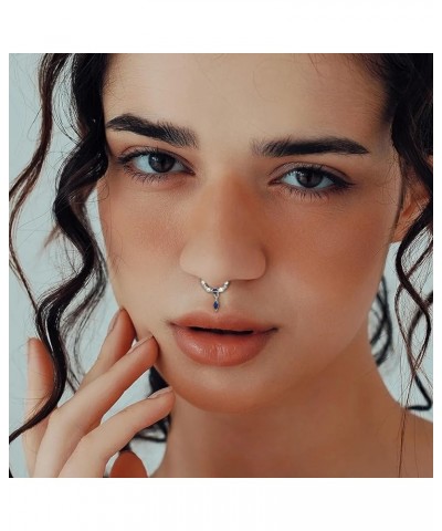 12Pcs 16G Septum Rings for Women Men Septum Nose Ring Horseshoe Hoop Helix Daith Cartilage Earrings Hoop CZ Dangle Nose Septu...