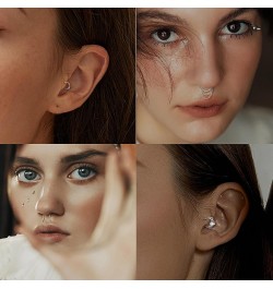 12Pcs 16G Septum Rings for Women Men Septum Nose Ring Horseshoe Hoop Helix Daith Cartilage Earrings Hoop CZ Dangle Nose Septu...