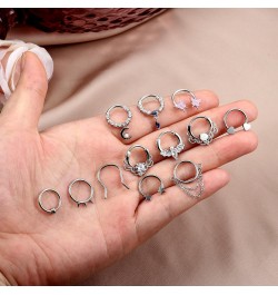 12Pcs 16G Septum Rings for Women Men Septum Nose Ring Horseshoe Hoop Helix Daith Cartilage Earrings Hoop CZ Dangle Nose Septu...