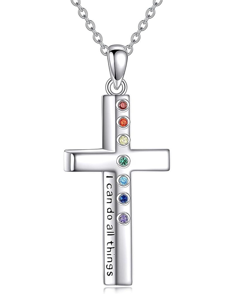 Cross Necklace for Women Sterling Silver Cross Necklace 7 Chakra Jewelry Gift for Girl cross 1 $20.66 Necklaces