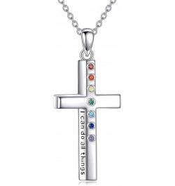 Cross Necklace for Women Sterling Silver Cross Necklace 7 Chakra Jewelry Gift for Girl cross 1 $20.66 Necklaces