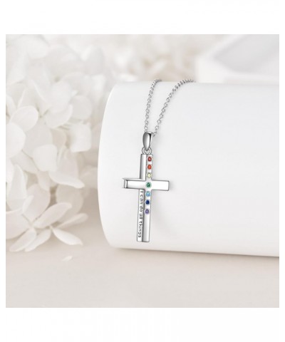 Cross Necklace for Women Sterling Silver Cross Necklace 7 Chakra Jewelry Gift for Girl cross 1 $20.66 Necklaces