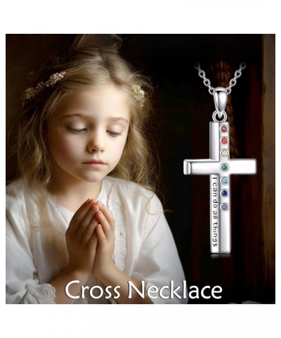 Cross Necklace for Women Sterling Silver Cross Necklace 7 Chakra Jewelry Gift for Girl cross 1 $20.66 Necklaces