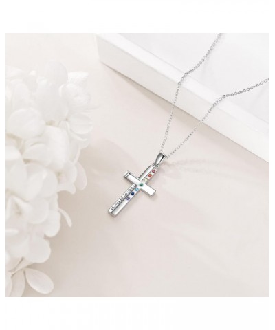 Cross Necklace for Women Sterling Silver Cross Necklace 7 Chakra Jewelry Gift for Girl cross 1 $20.66 Necklaces