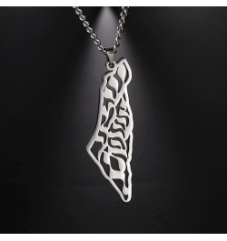 Fashion Pendant Necklace Jewelry Map of Palestine Pendant Necklaces Charm Arabic Hollow Maps Flag Thin Chain Necklaces, Patri...