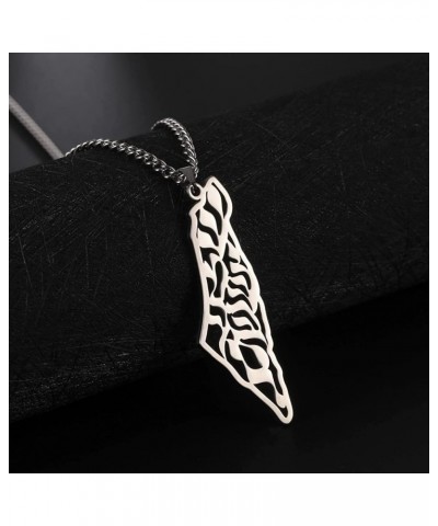 Fashion Pendant Necklace Jewelry Map of Palestine Pendant Necklaces Charm Arabic Hollow Maps Flag Thin Chain Necklaces, Patri...