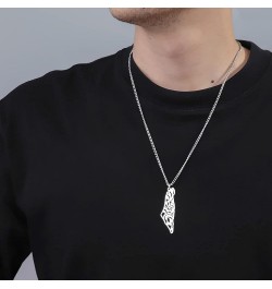 Fashion Pendant Necklace Jewelry Map of Palestine Pendant Necklaces Charm Arabic Hollow Maps Flag Thin Chain Necklaces, Patri...