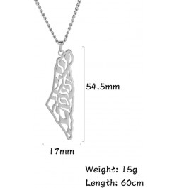 Fashion Pendant Necklace Jewelry Map of Palestine Pendant Necklaces Charm Arabic Hollow Maps Flag Thin Chain Necklaces, Patri...