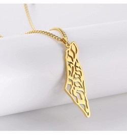 Fashion Pendant Necklace Jewelry Map of Palestine Pendant Necklaces Charm Arabic Hollow Maps Flag Thin Chain Necklaces, Patri...