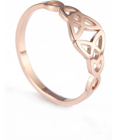 Triquetra Ring Trinity Knot Band Ring Irish Celtic Knot Rings for Women Eternity Vintage Celtic Jewelry style 1, rose gold to...