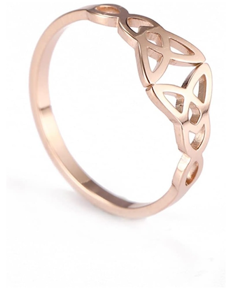 Triquetra Ring Trinity Knot Band Ring Irish Celtic Knot Rings for Women Eternity Vintage Celtic Jewelry style 1, rose gold to...