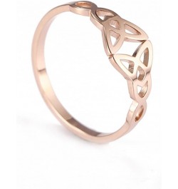 Triquetra Ring Trinity Knot Band Ring Irish Celtic Knot Rings for Women Eternity Vintage Celtic Jewelry style 1, rose gold to...