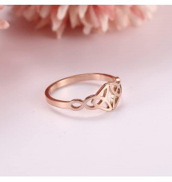 Triquetra Ring Trinity Knot Band Ring Irish Celtic Knot Rings for Women Eternity Vintage Celtic Jewelry style 1, rose gold to...