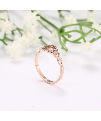 Triquetra Ring Trinity Knot Band Ring Irish Celtic Knot Rings for Women Eternity Vintage Celtic Jewelry style 1, rose gold to...