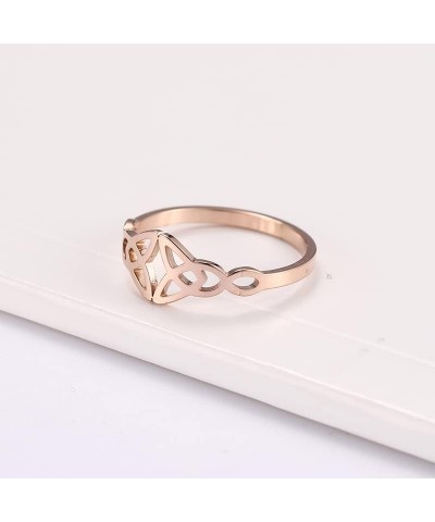 Triquetra Ring Trinity Knot Band Ring Irish Celtic Knot Rings for Women Eternity Vintage Celtic Jewelry style 1, rose gold to...