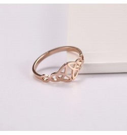 Triquetra Ring Trinity Knot Band Ring Irish Celtic Knot Rings for Women Eternity Vintage Celtic Jewelry style 1, rose gold to...